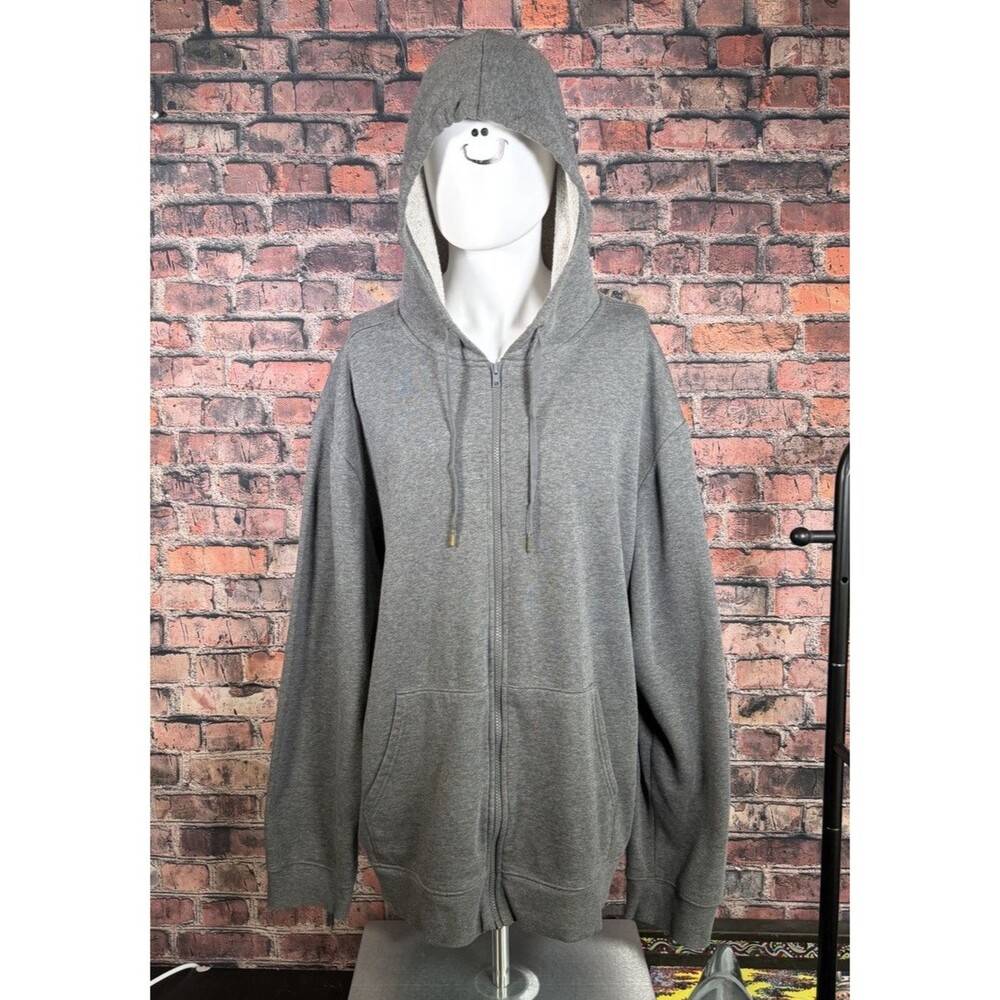 Athletic Works Men’s Gray Full Zip Fleece Hoodie w/ Pockets 3XL